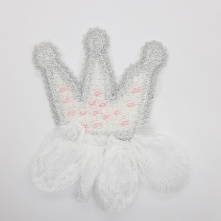 Aplique infantil corona de tul.