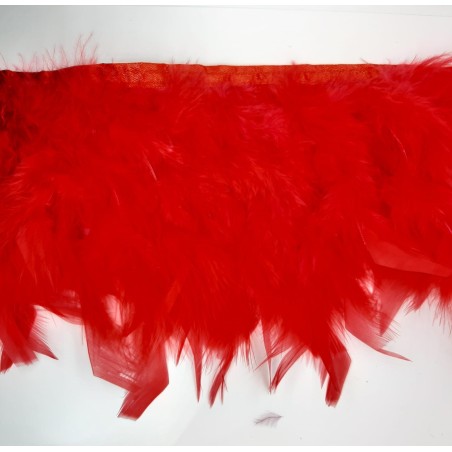 Fleco de plumas de pavo rojo