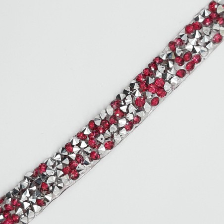 Tira tupis rocalla termoadhesiva 1 cm fucsia