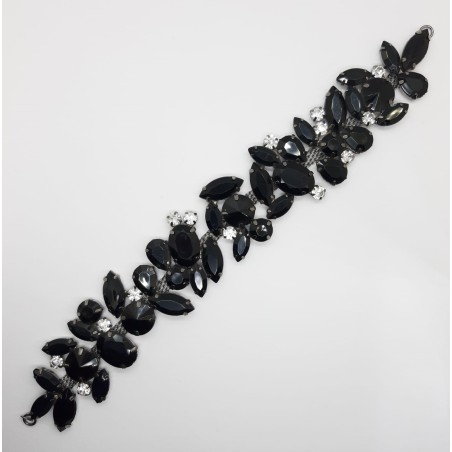 Aplique piedras cristal negro brillante
