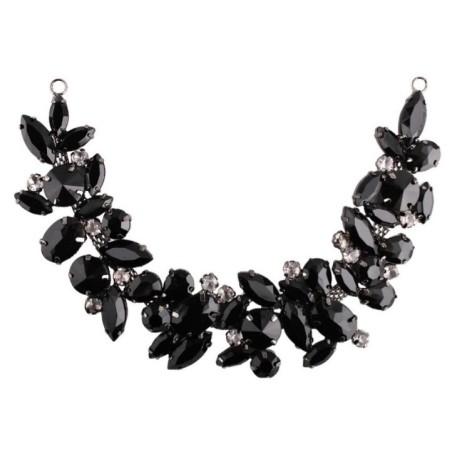 Aplique piedras cristal negro brillante