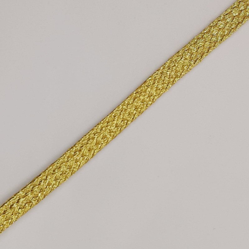 Cordón plano metalizado trenzado