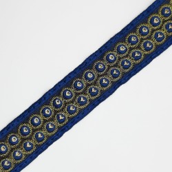 Galón pasamanería círculos metalizados burdeos 2