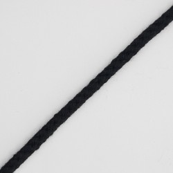 Cordón castañuelas negro algodón 5 mm