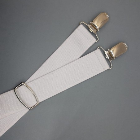 Tirantes caballero elástico ajustable blanco liso