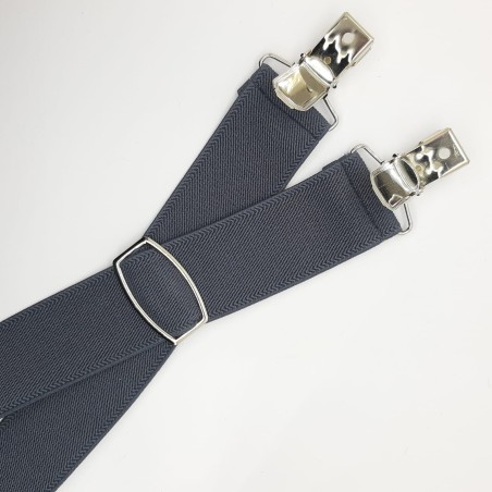 Tirantes caballero elástico ajustable gris oscuro liso