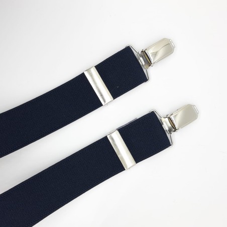 Tirantes caballero elástico ajustable azul marino liso