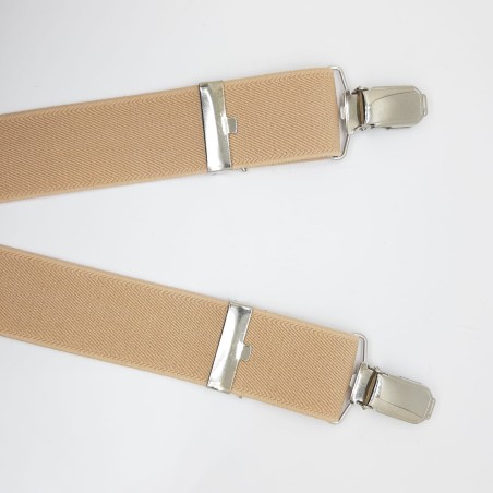 Tirantes caballero elástico ajustable camel liso