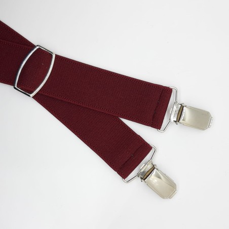 Tirantes caballero elástico ajustable burdeos liso
