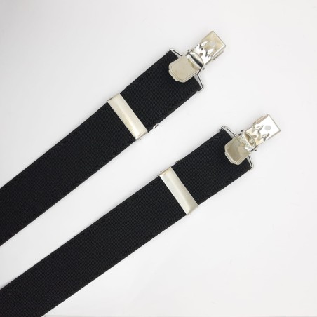 Tirantes caballero elástico ajustable negro liso