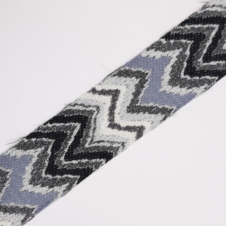 Galón pasamanería dibujo zig zag termoadhesivo tonos gris