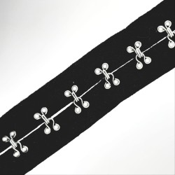Cinta espiga negra con corchetas plateadas 2