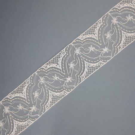 Entredos encaje tul bordado beige ideal ceremonias 