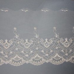 Puntilla encaje tul bordado beige ideal para ceremonias 2