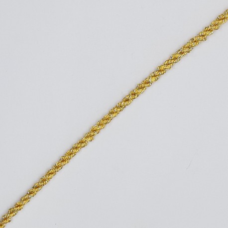 Cordón dorado metalizado trenzado 3 mm.