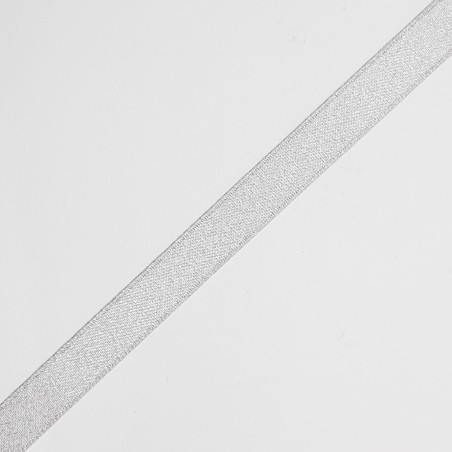 Cinta raso efecto metalizado plata 1 cm ideal para lazos