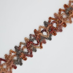 Galón pasamanería lana 2 cms mezcla color rosa 2