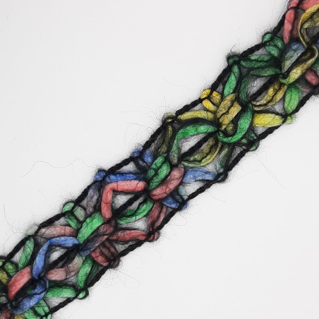 Pasamanería galón lana multicolor negro 2 cms