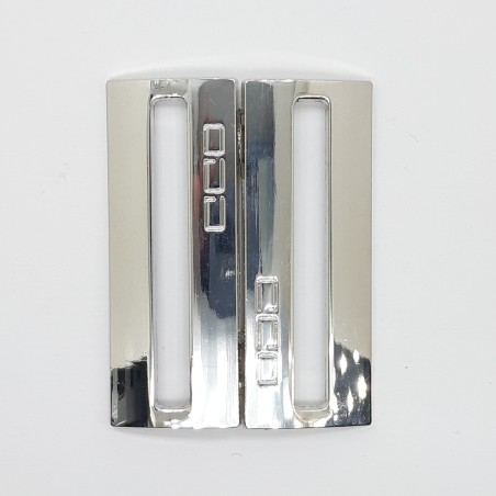 Hebilla metalizada plata 5 cms Zamak decorativa