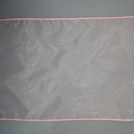 Cinta organza rematada en bordes rosa para lazos y cinturas de ceremonias