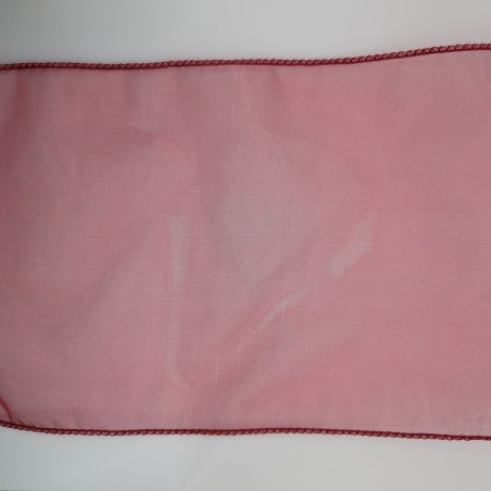 Cinta organza rematada en bordes burdeos para lazos y cinturas de ceremonias