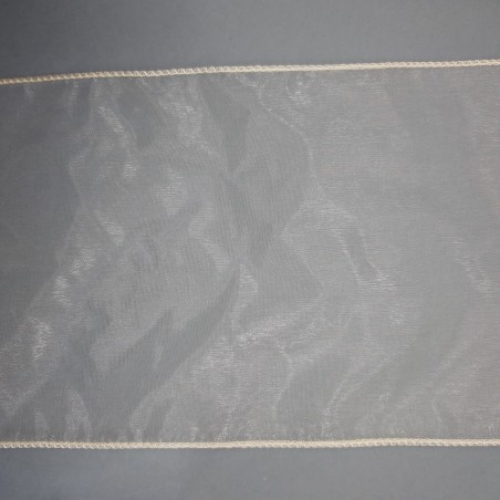 Cinta organza rematada en bordes marfil para lazos y cinturas de ceremonias