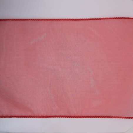 Cinta organza rematada en bordes rojo para lazos y cinturas de ceremonias