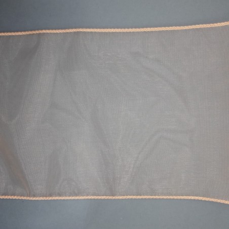 Cinta organza rematada en bordes salmón para lazos y cinturas de ceremonias