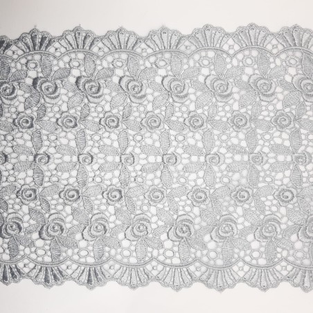 Entredos encaje guipur gris 15 cms especial ceremonias