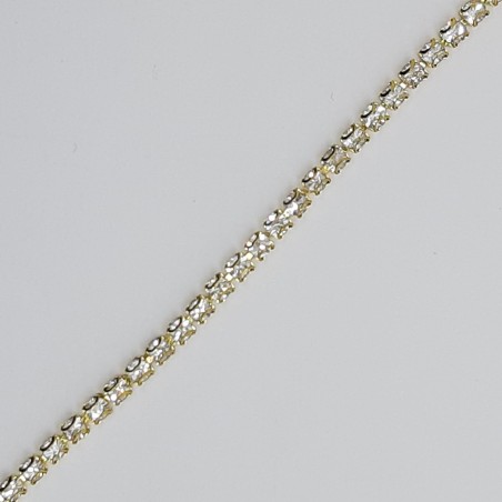 Pasamanería cadena piedras strass dorada 8 mm 