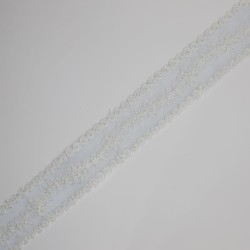 Juego entredos bordado y tira bordada muselina celeste marfil  2