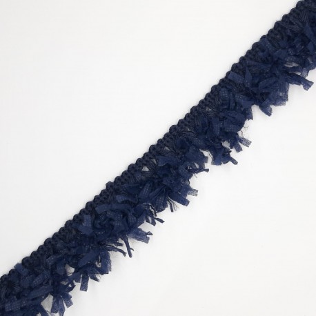 Pasamanería fleco cintas azul marino 2,5 cms 