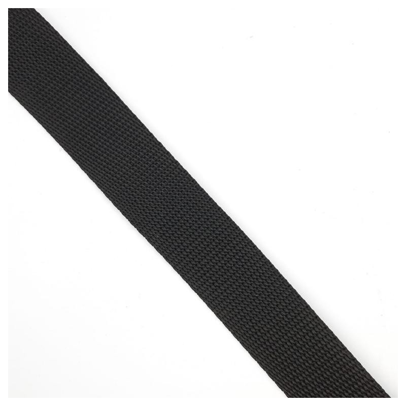 Cinta mochila poliéster negra 2,5 cms. Especial mochilas