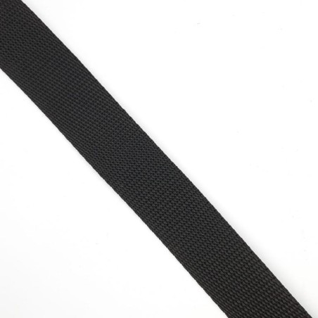 Cinta mochila poliéster negra 2,5 cms. Especial mochilas