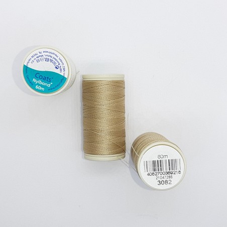 Hilo Coats Nylbond extrafuerte y elástico para coser color 3082 arena 