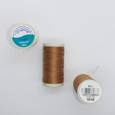 Hilo Coats Nylbond extrafuerte y elástico para coser color 8646 camel
