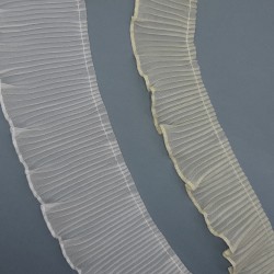 Volante plisado organza blanco 2