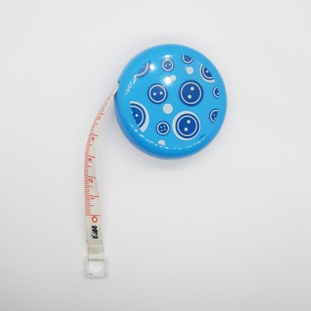 Cinta métrica costura enrollable azul 1,50 metros 