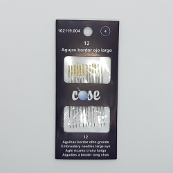 Agujas de ojo largo especial para enhebrar del 5/10. Blister de 16 agujas. 2