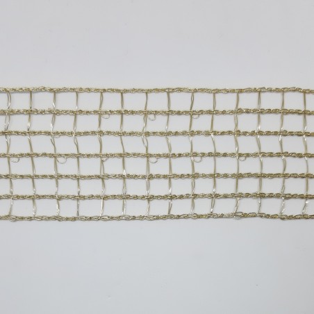 Cinta metalizada calada  dorada de cuadrados.