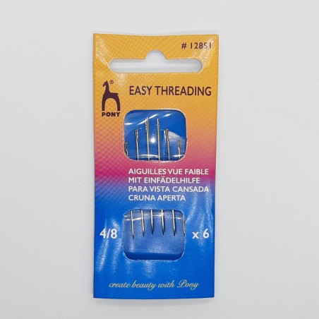 Agujas de coser para ciegos Pony de fácil enhebrado