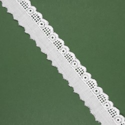 Tira bordada blanca de 15 mm