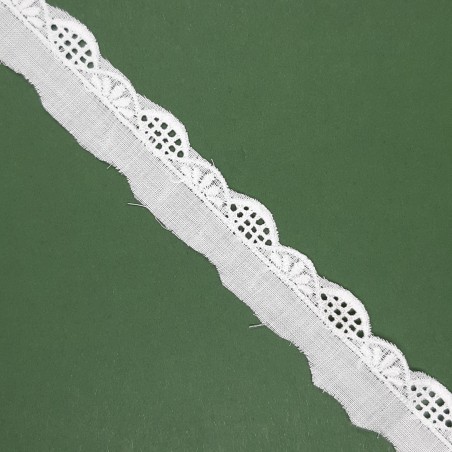 Tira bordada batista blanca 20 mm