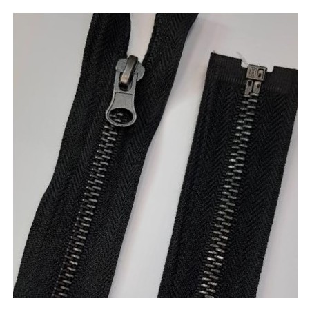 Cremallera metálica separador diente plata vieja 60 cms