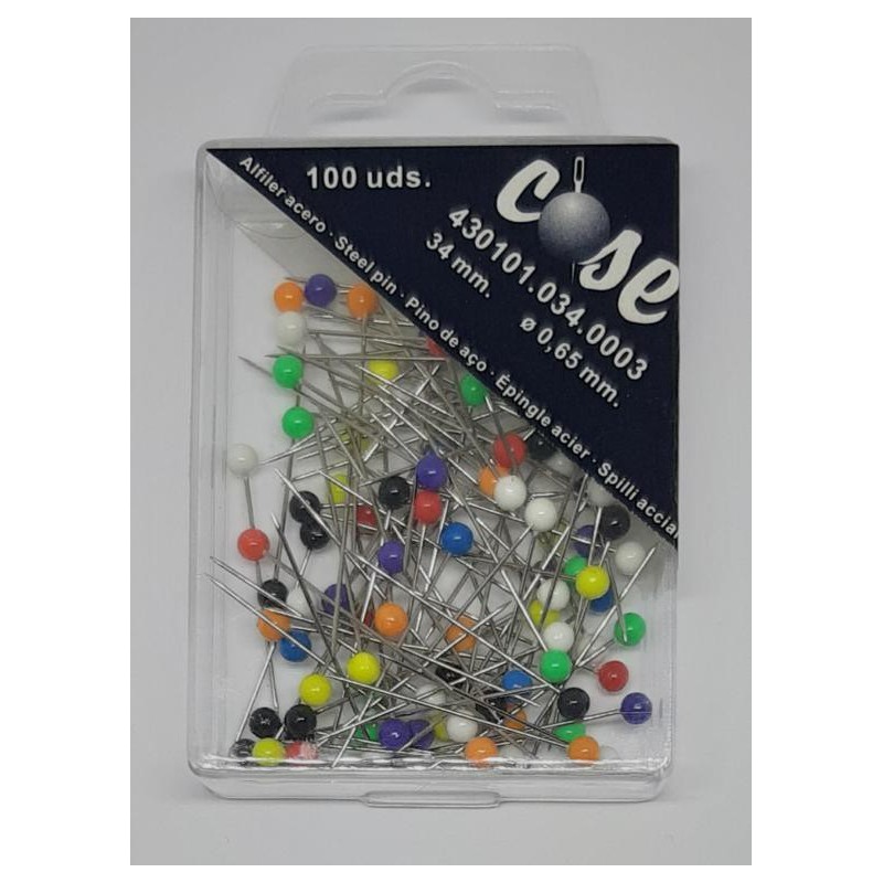 Alfileres cabeza colores 