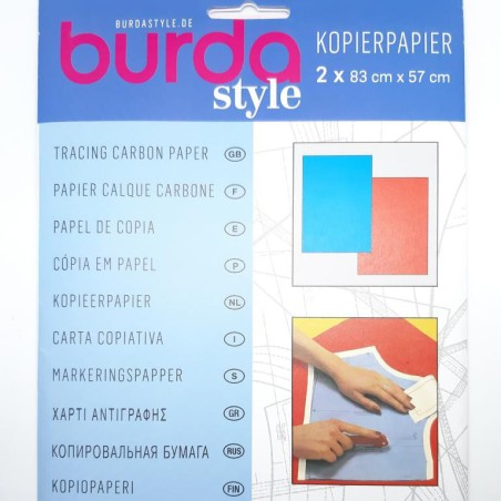 Papel de copia burda para patrones azul y rojo