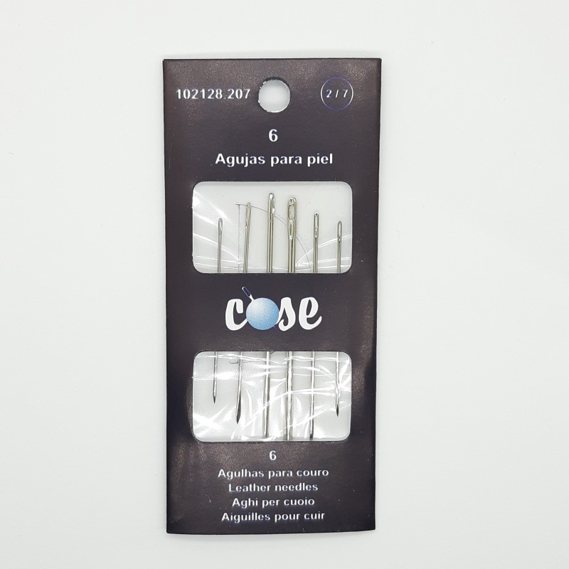 Aguja punta de flecha para coser a mano piel y cuero