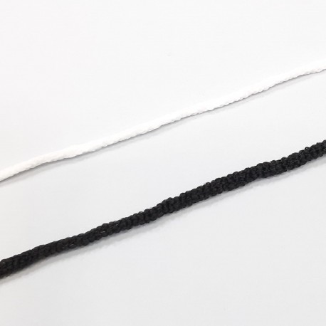 Cordón elástico suave quirúrgico para mascarillas negro y blanco