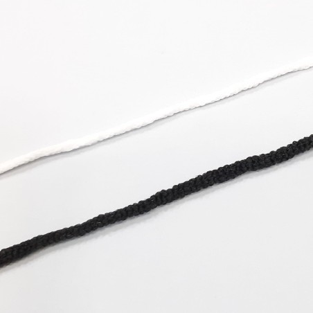 Cordón elástico suave quirúrgico para mascarillas negro y blanco