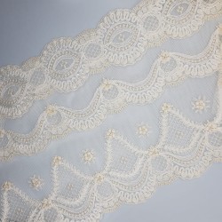 Entredos encaje tul bordado beige especial ceremonias 2